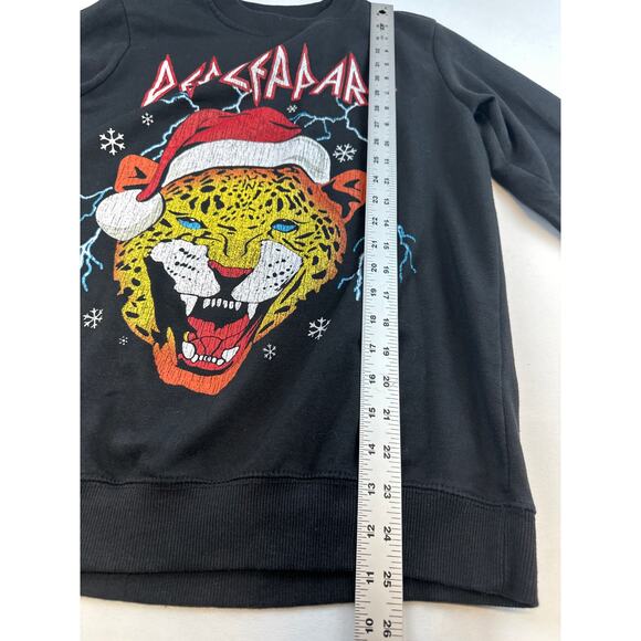 Def Leppard Retro Black Christmas Sweatshirt Sz Women's Large Lightening Rock - Picture 7 of 7